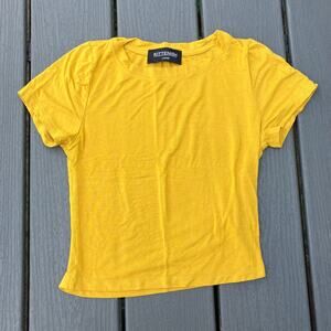 Mustard yellow plain baby t-shirt, indie 90s boho